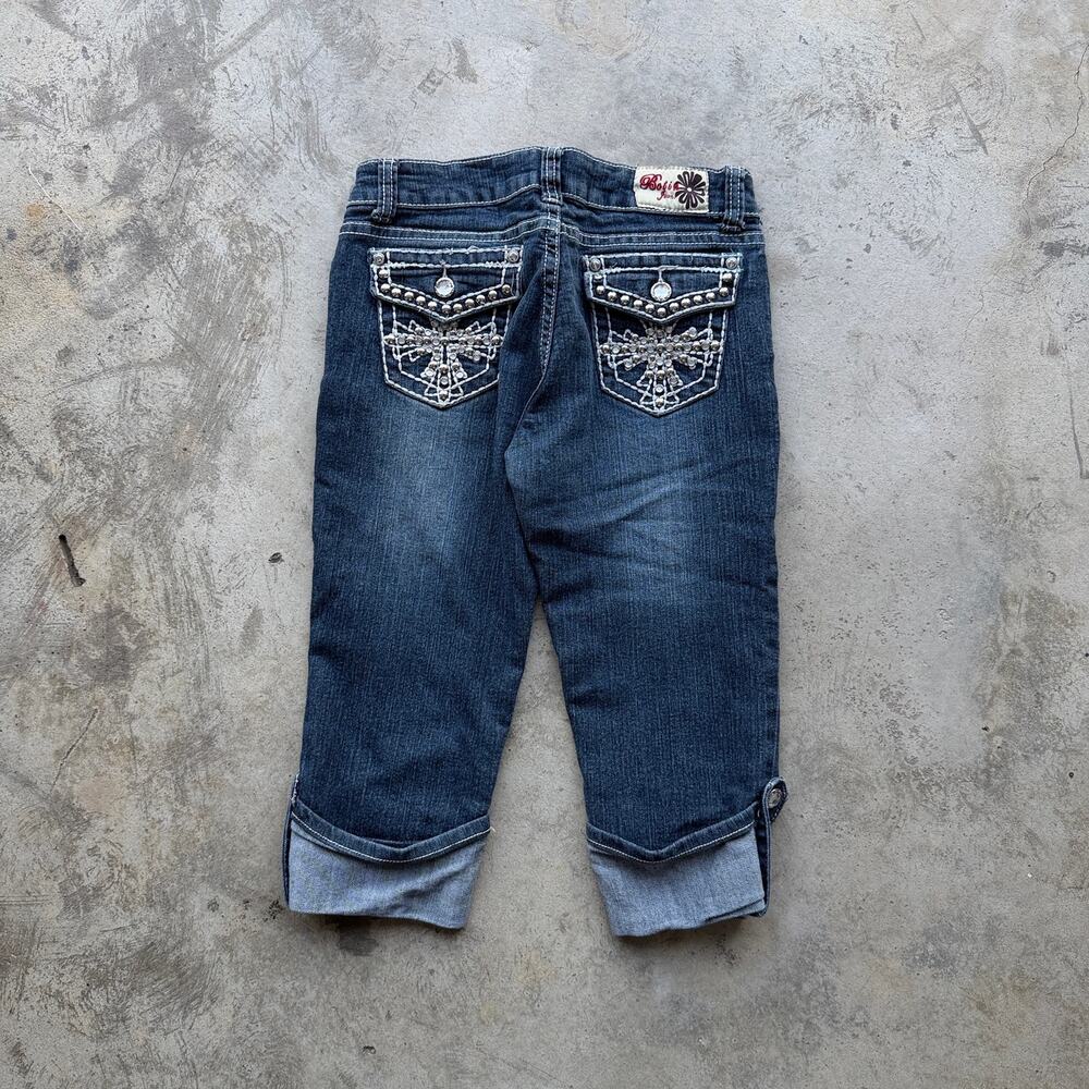 Vintage Y2K Bootcut Embroidered Bling Capri Jeans Women’s 5